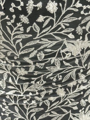 Elfenbeinfarbene Perlenstickerei-Spitze - Minka 