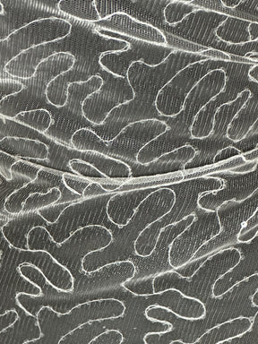 Elfenbeinfarbener Pailletten-Tüll im Mäandermuster - Aplomb