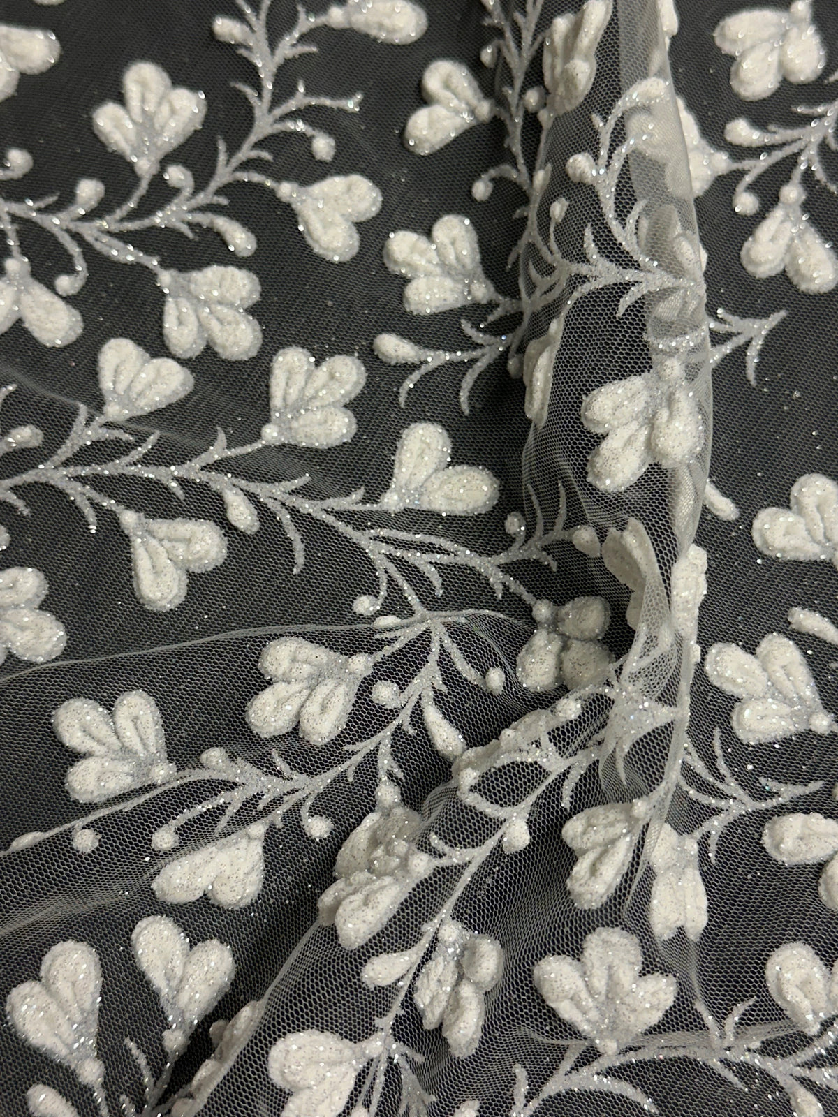 Elfenbeinfarbene Glitzer-Puffspitze - Kira