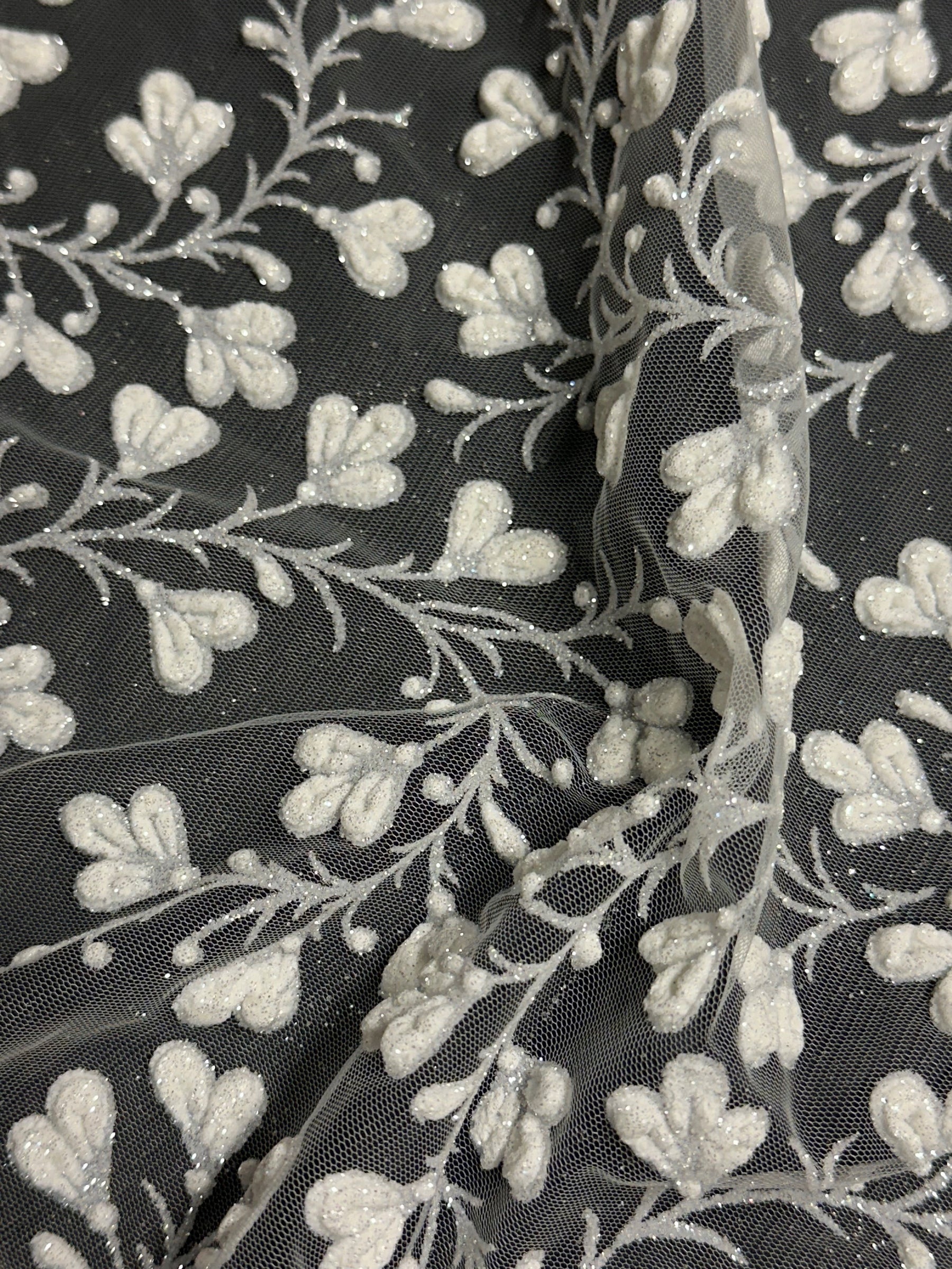 Elfenbeinfarbene Glitzer-Puffspitze - Kira