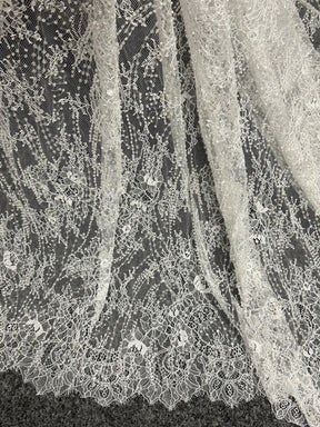 Ivory Corded and Sequin Lace - Cappie