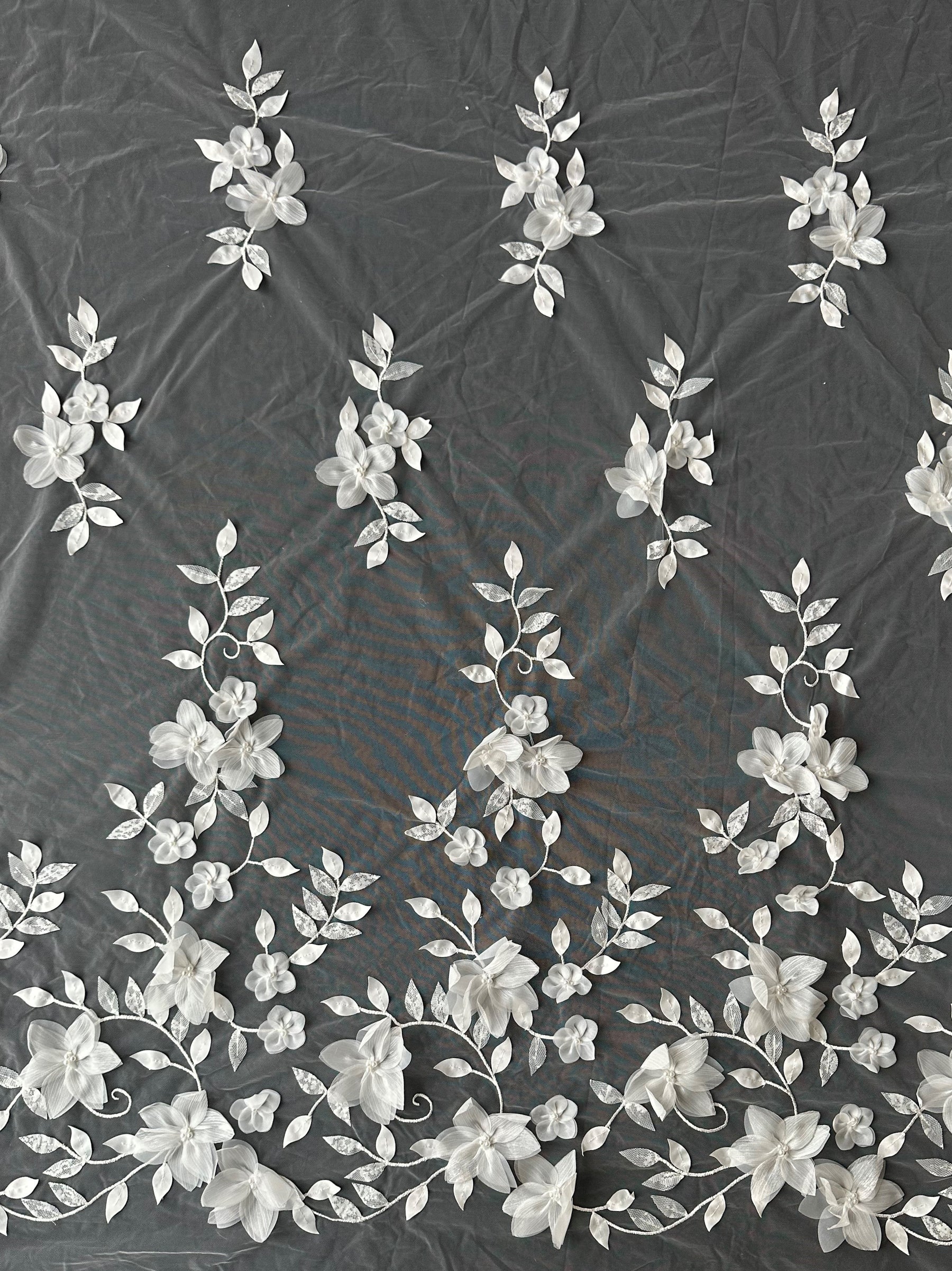 Ivory 3D Flower Lace - Portobella