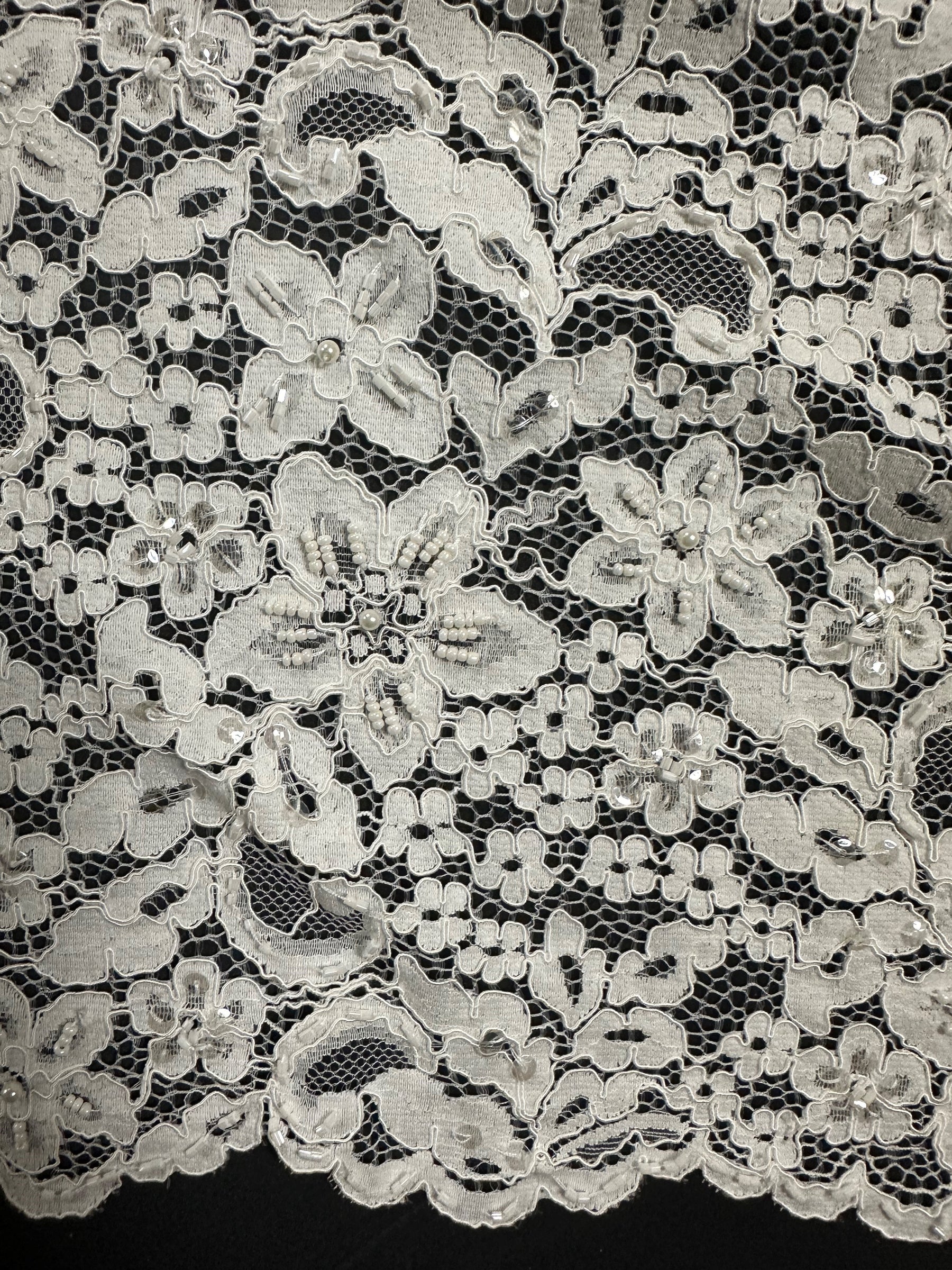 Elfenbeinfarbene Perlen- und Kordelspitze - Annabel (CF)