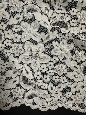 Elfenbeinfarbene Perlen- und Kordelspitze - Annabel (CF)