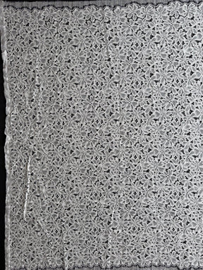 Elfenbeinfarbene französische Spitze mit Kordelstickerei - LA4006