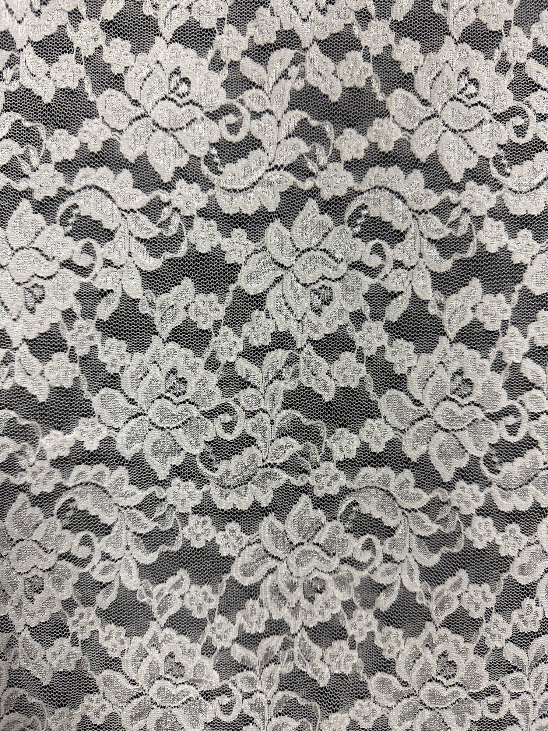 Elfenbeinfarbene Stretch-Raschelspitze - Perugia