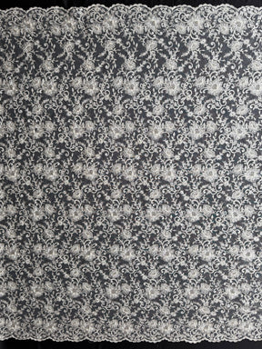 Elfenbeinfarbene Perlenstickerei-Spitze - P992