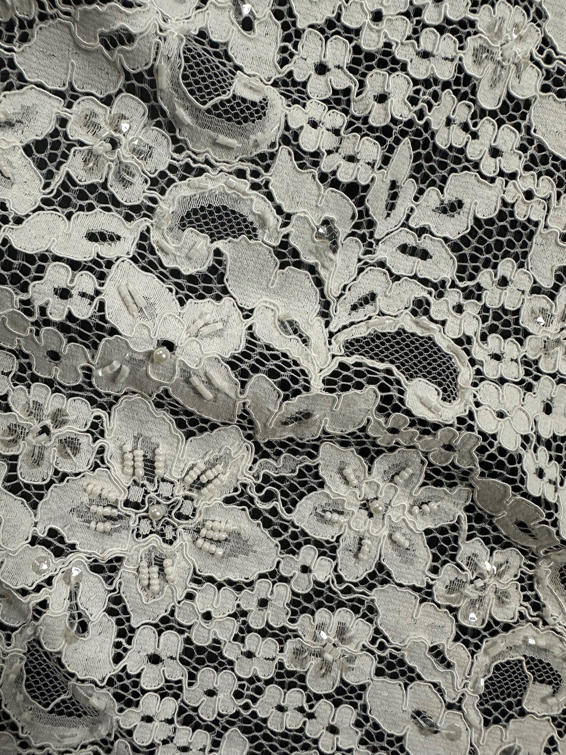 Elfenbeinfarbene Perlen- und Kordelspitze - Annabel (CF)