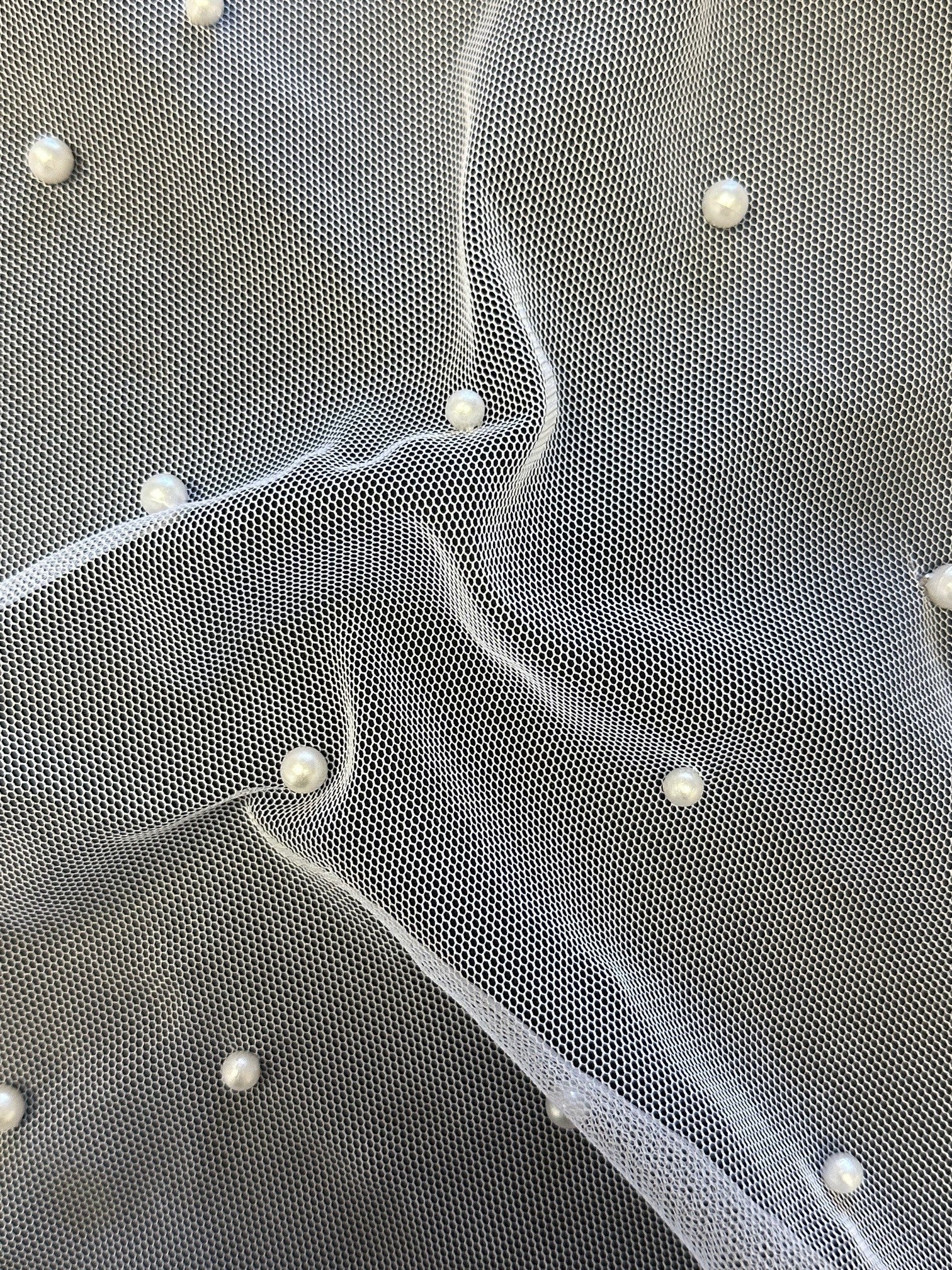 Elfenbeinfarbener Perlentüll - Cassis (CF)