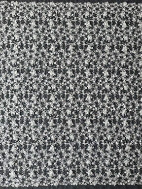 Elfenbeinfarbene 3D-bestickte Spitze - Savinder