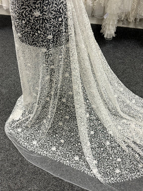 Elfenbeinfarbene Perlenstickerei-Spitze - Minka 