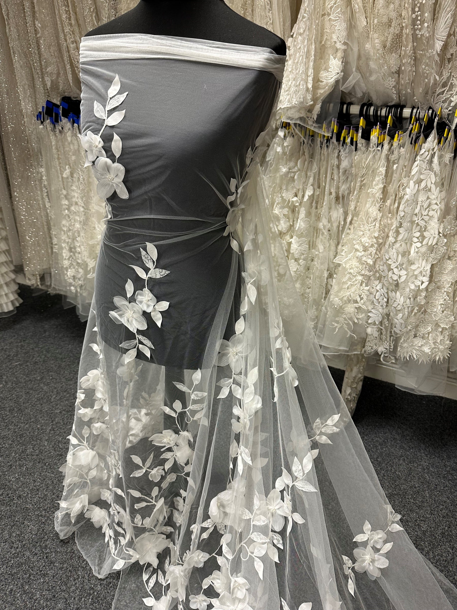 Ivory 3D Flower Lace - Portobella