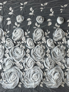 Elfenbeinfarbene 3D-gestickte Spitze – Asalla 