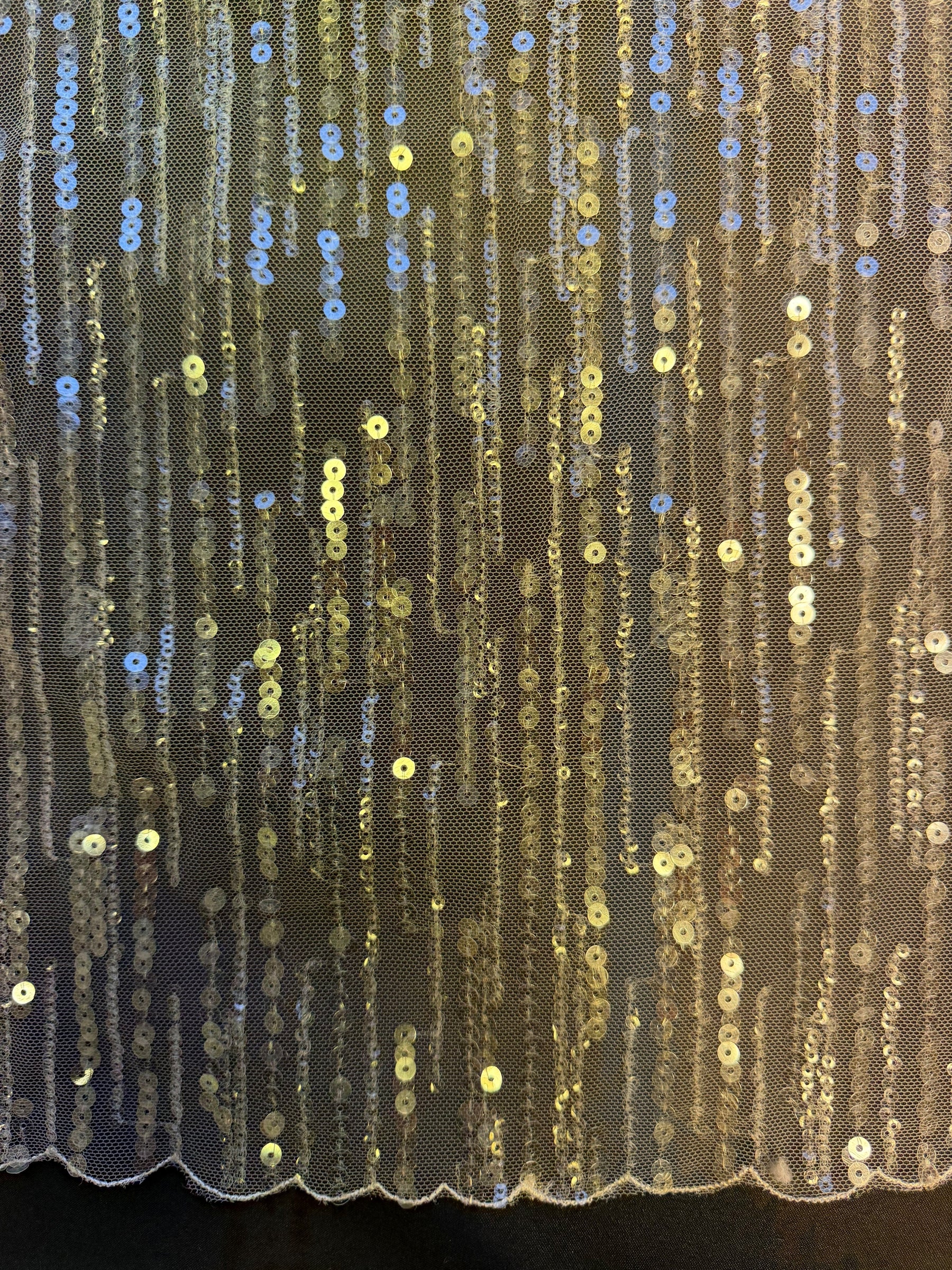 Elfenbeinfarbene Paillettenspitze - EB3016