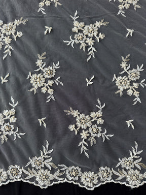 Elfenbeinfarbene Perlenspitze - Riese