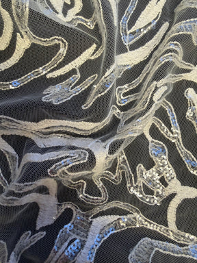 Elfenbeinfarbene Paillettenspitze - EB3012