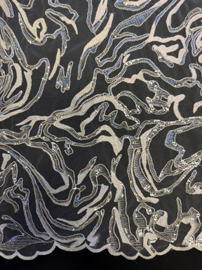 Elfenbeinfarbene Paillettenspitze - EB3012