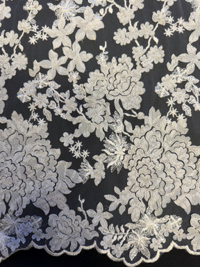 Elfenbeinfarbene Paillettenspitze - EB3014