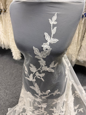 Elfenbeinfarbene Paillettenspitze - EB3040 