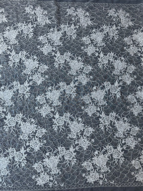 Elfenbeinfarbene Pailletten-Raschelspitze – EB3047