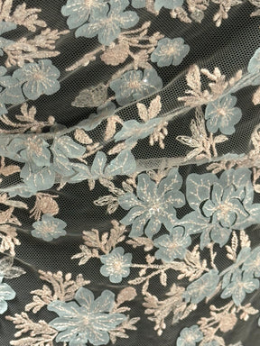 Rosa-blaue bestickte Spitze - EB3053
