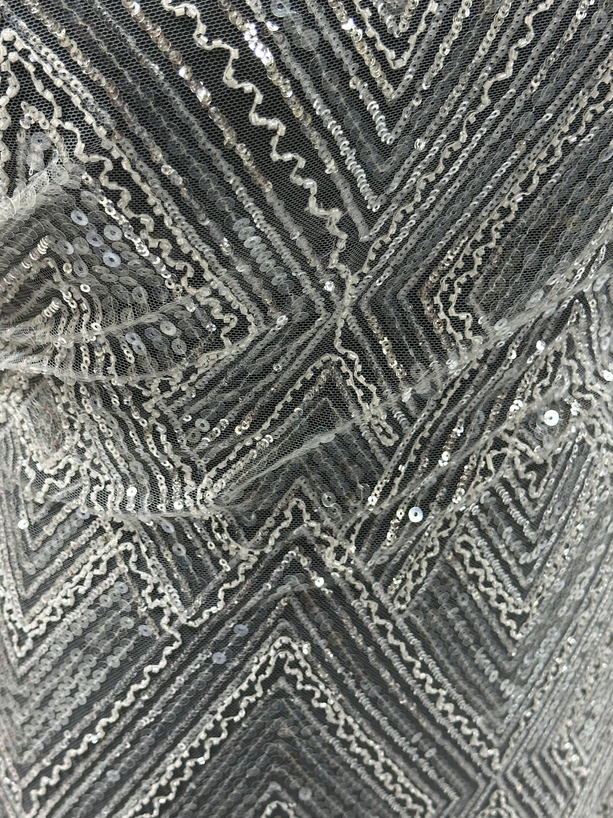 Elfenbeinfarbener Paillettentüll – Angola