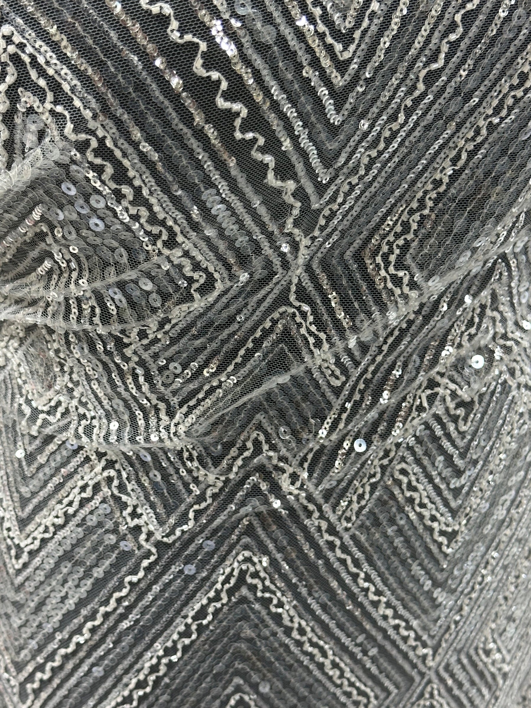 Elfenbeinfarbener Paillettentüll – Angola