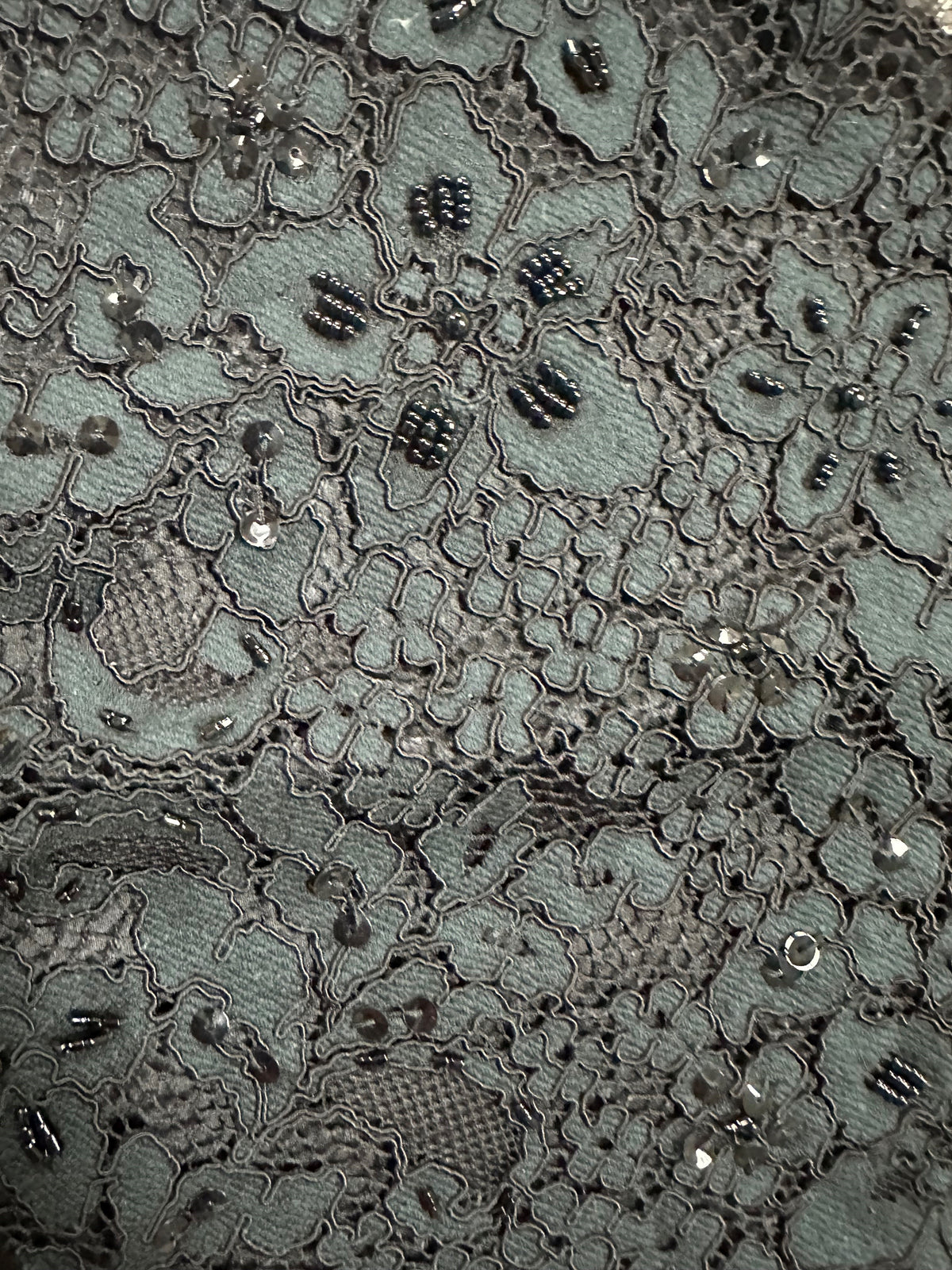 Schwarze Perlen- und Kordelspitze - Österreich (CF Annabel)