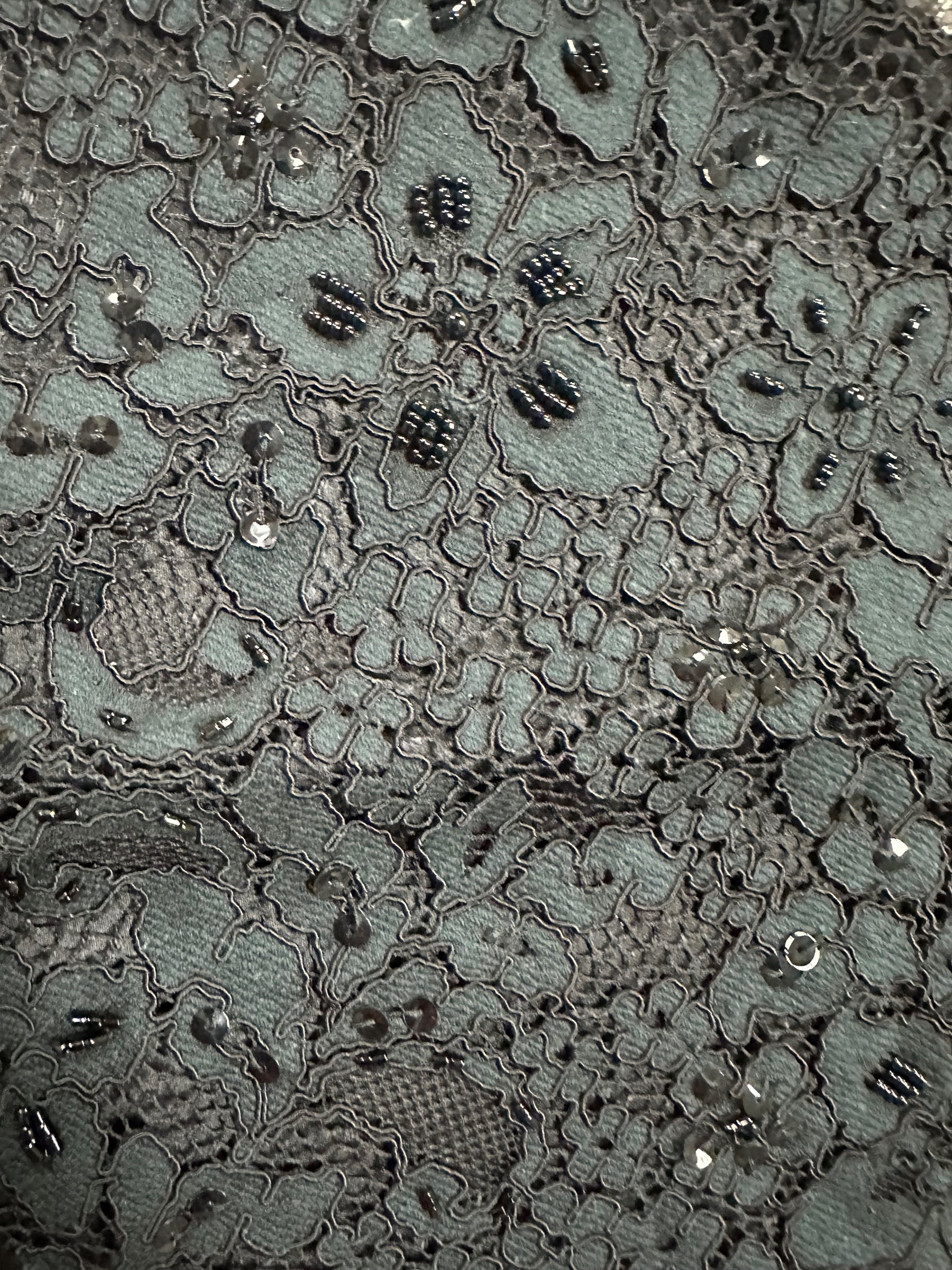 Schwarze Perlen- und Kordelspitze - Österreich (CF Annabel)