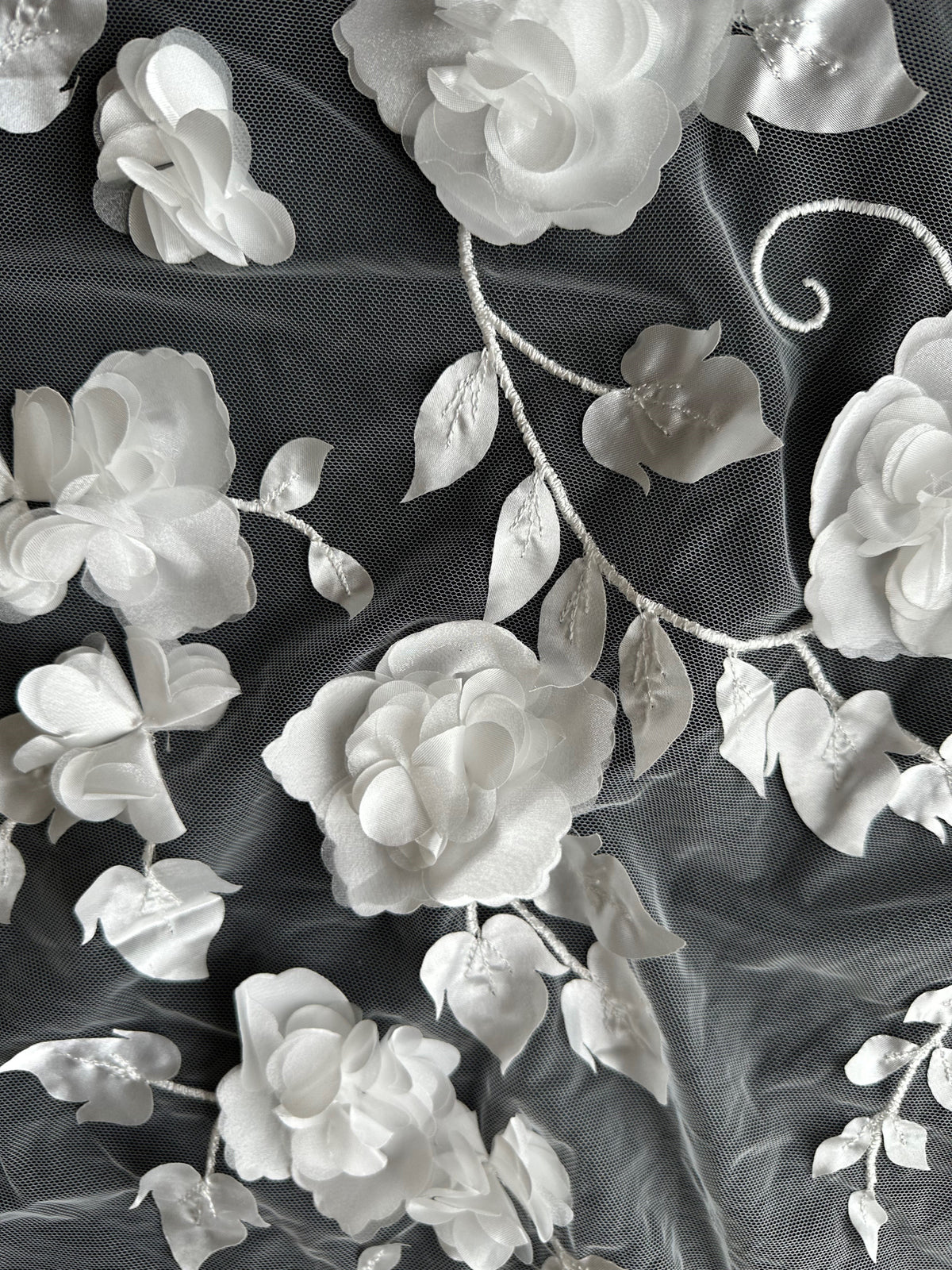 Ivory 3D Flower Lace - Helzel