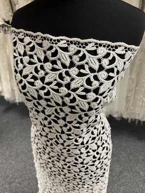 Elfenbeinfarbene Glitzer-Guipure-Spitze - Izzy 