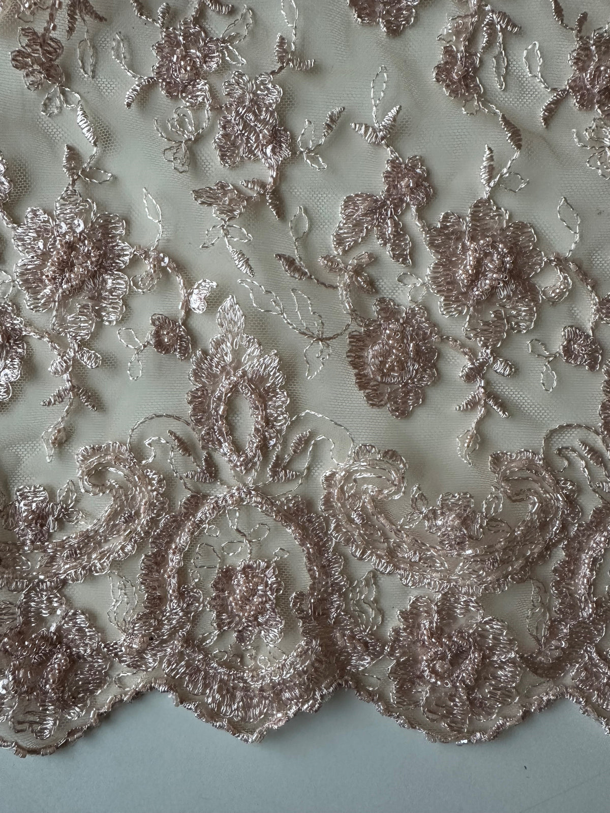 Paillettenspitze in Mokka - Sienna (CF) 