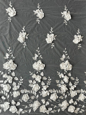 Ivory 3D Flower Lace - Helzel