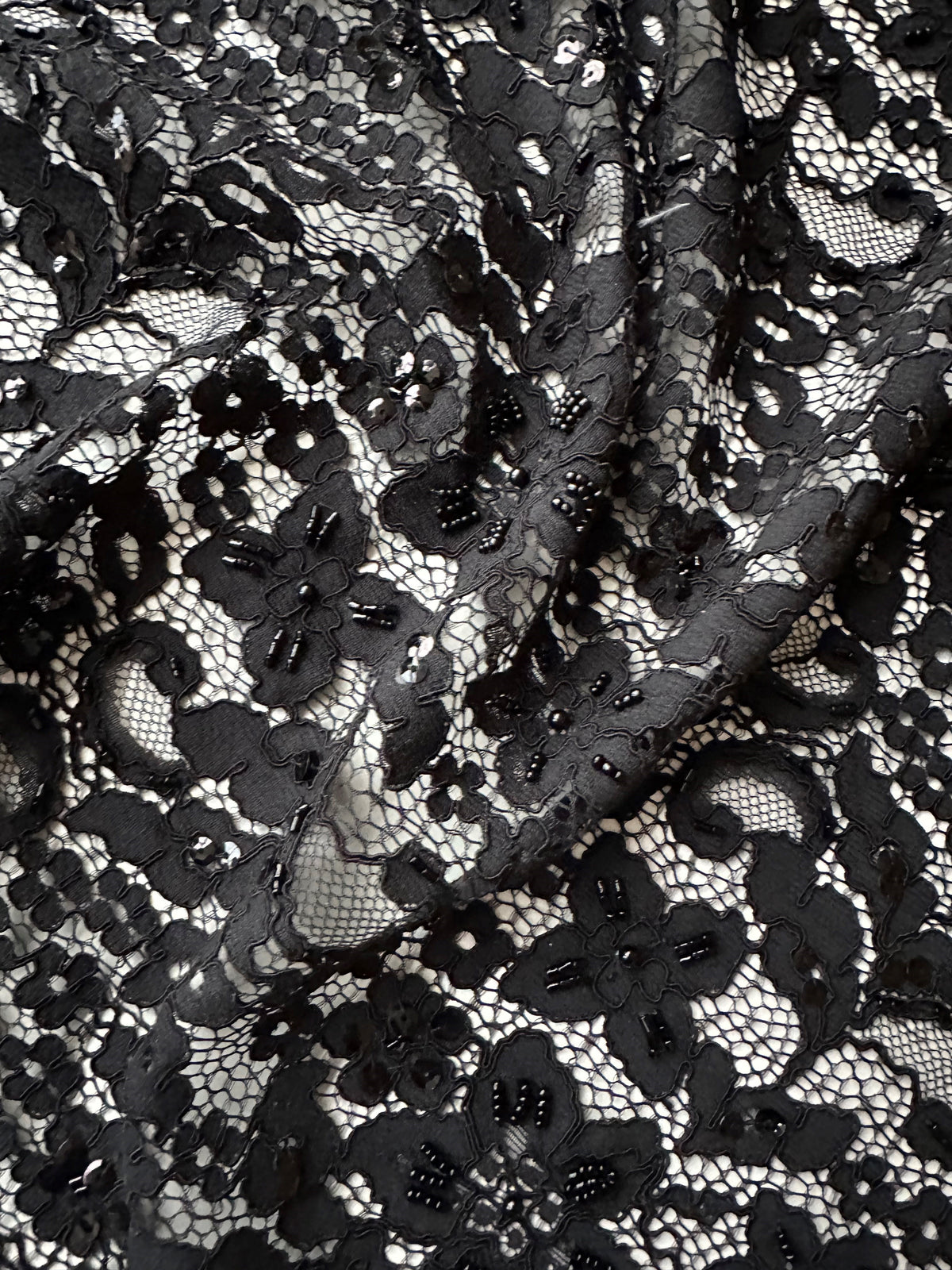 Schwarze Perlen- und Kordelspitze - Österreich (CF Annabel)