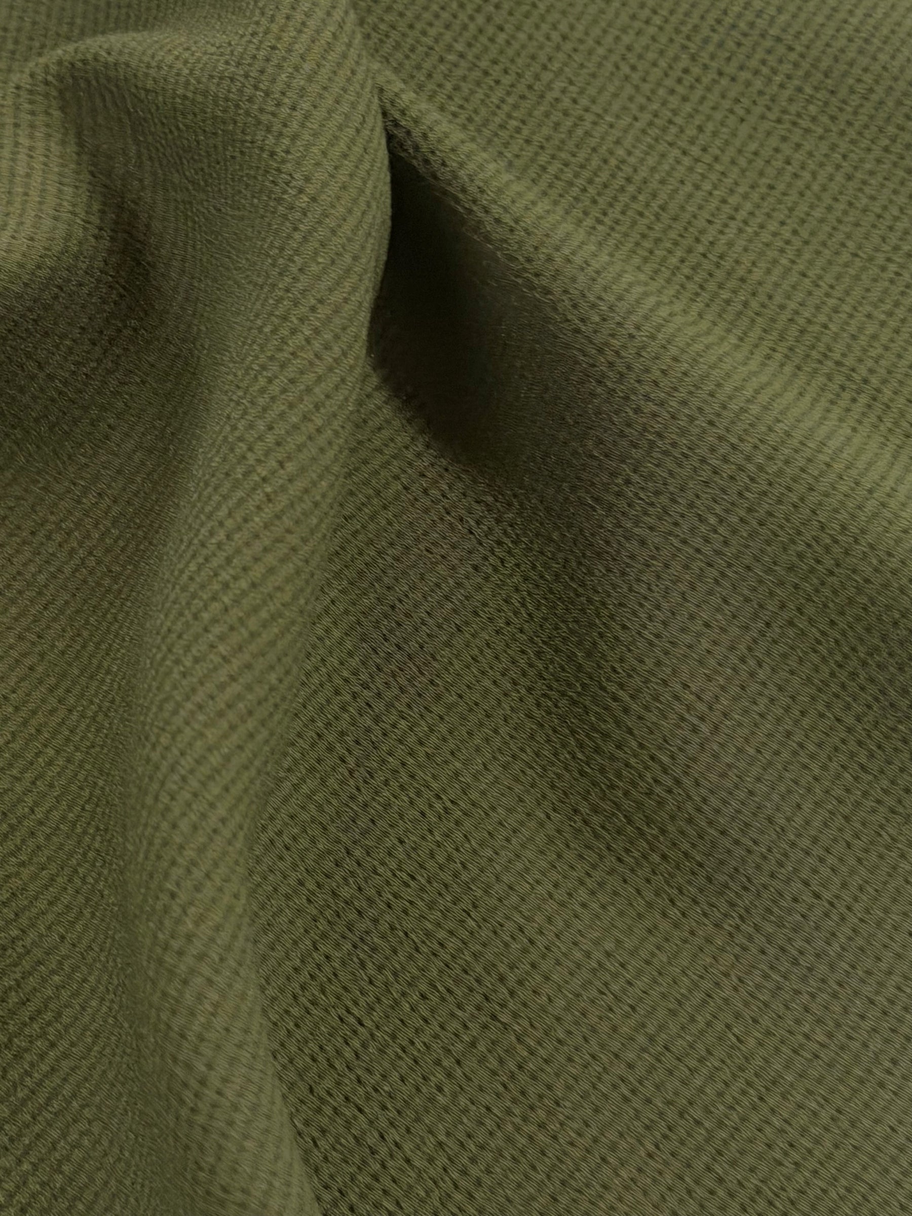 Khakigrün Polyester Crêpe - Temple