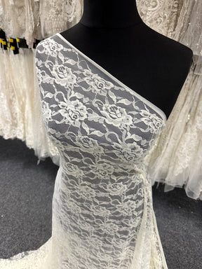 Elfenbeinfarbene Raschel-Stretchspitze – Matina