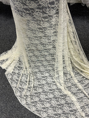 Elfenbeinfarbene Raschel-Stretchspitze – Matina