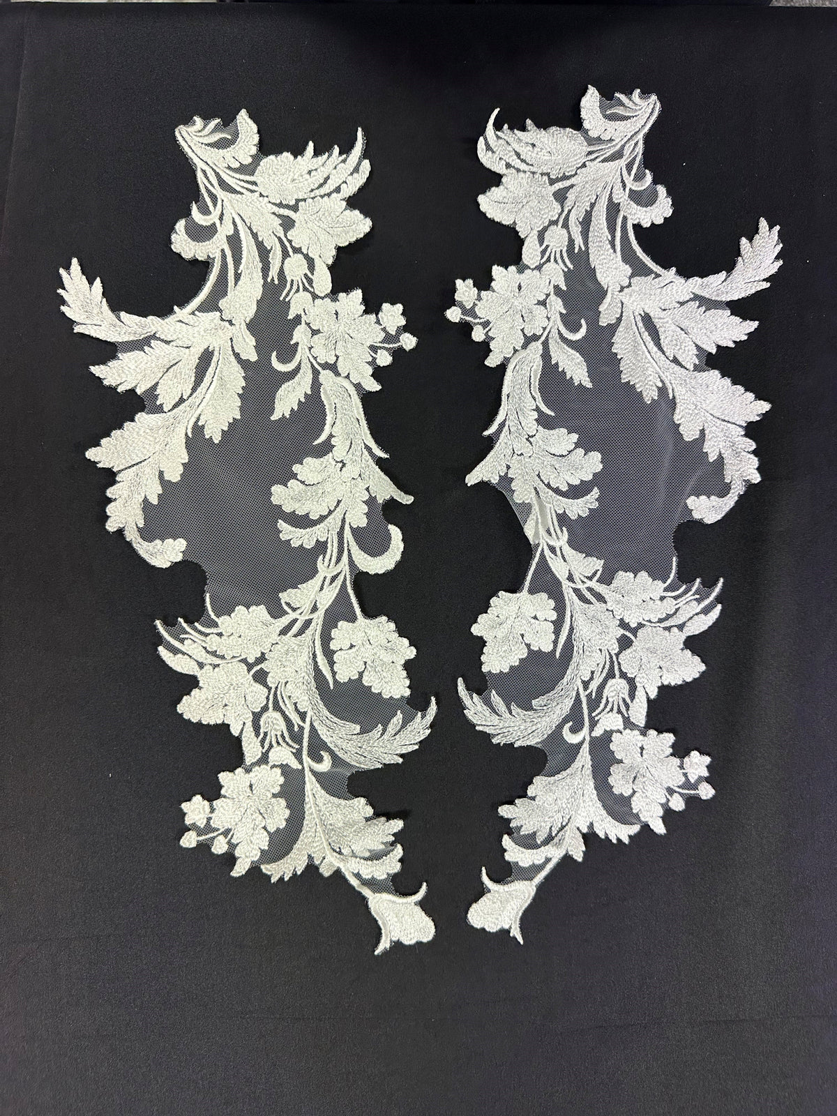 Ivory Embroidered Lace Appliques - MT8009