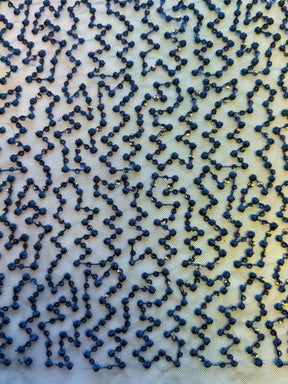 Marineblaue Paillettenstickerei-Spitze - EB3029