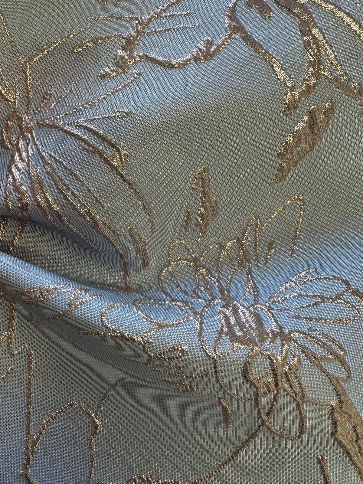 Hellblauer Jacquard-Brokat – Calamity