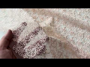 Muschelrosa bestickte Spitze - EB5010