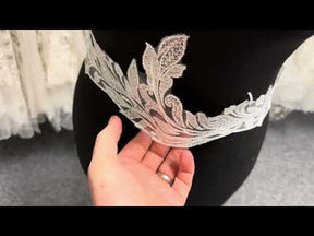 Pailletten-Spitzenborte in Elfenbein - EF3004