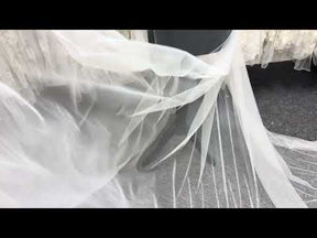 Elfenbeinfarbener recycelter Tüll - TU0056