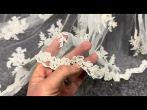 Elfenbeinfarbene, unbestickte Kordelspitze - Naomi (CF)