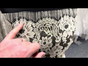 Beige/Oyster Sparkle Französische Spitze - LA2016