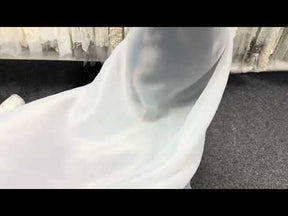 Elfenbeinfarbener Polyester-Satin-Organza - PB2005