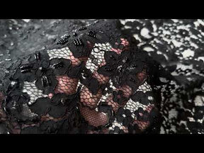 Schwarze Perlen- und Kordelspitze - Österreich (CF Annabel)