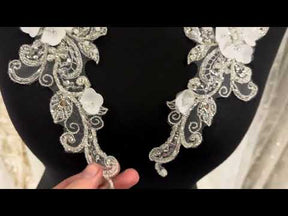 Ivory Beaded Lace Appliques - T334