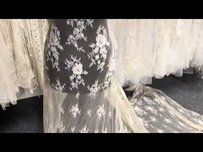 Champagne Hand Beaded Raschel Lace - Ashley