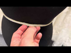 Goldkristall mit transparentem Perlenrand – T980